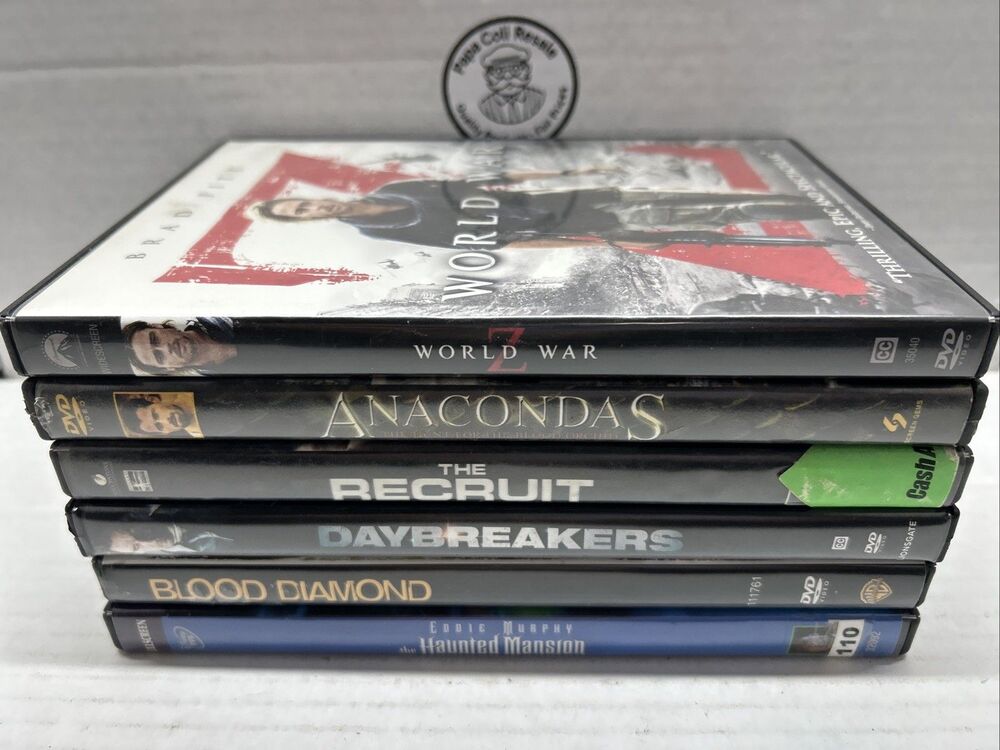6 Movie DVD Bundle - Horror/Thriller - Daybreakers, World War Z, Haunted Mansion